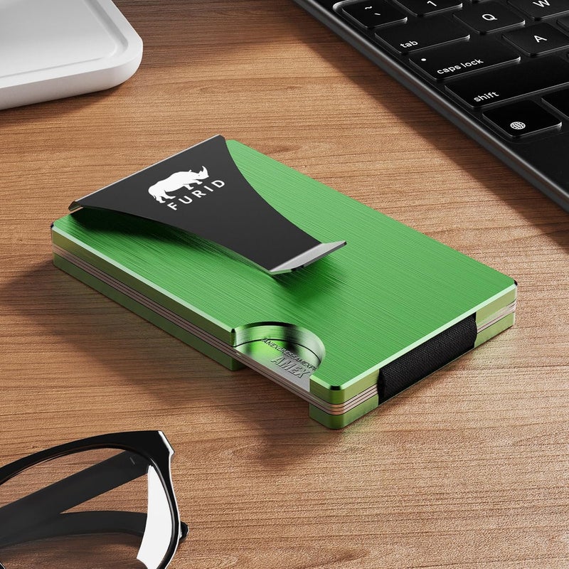furid Minimalist Card Wallet for Men Slim: Rfid Metal Wallet with Money Clip Credit Card Holder - Gift for Man Husband at Brithday Stocking Stuffers - Image 5